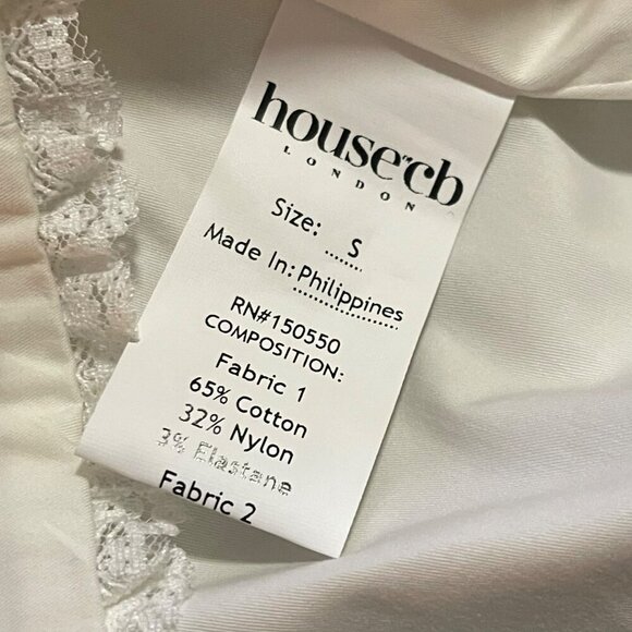 House of CB White Corset Mini Dress Puff Sleeve Coquette Wedding Sz Small NWOT - Picture 11 of 11